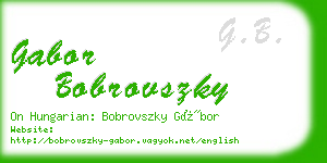 gabor bobrovszky business card